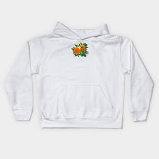 Oranges with flowers and leaves Kids Hoodie